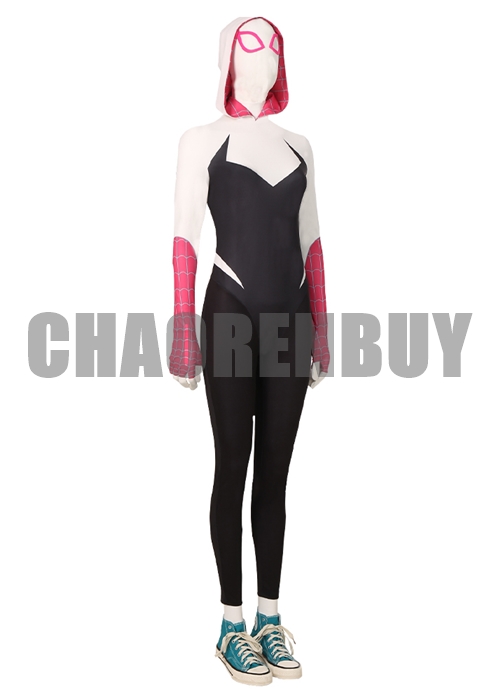 Spider Gwen Costume Spider-Man: Into the Spider-Verse Gwen Stacy Cosplay Suit Shoes Outfit