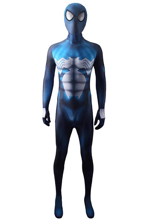 Venom Spider Man Blue Symbiote Suit Costume Cosplay Bodysuit for Adult Kid