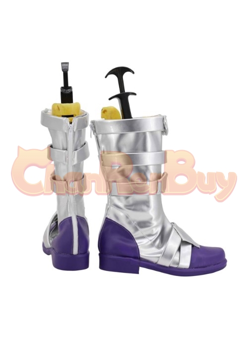 Purple Power Ranger Shoes Cosplay Jungle Fury Wolf Mighty Morphin Power Rangers Boots