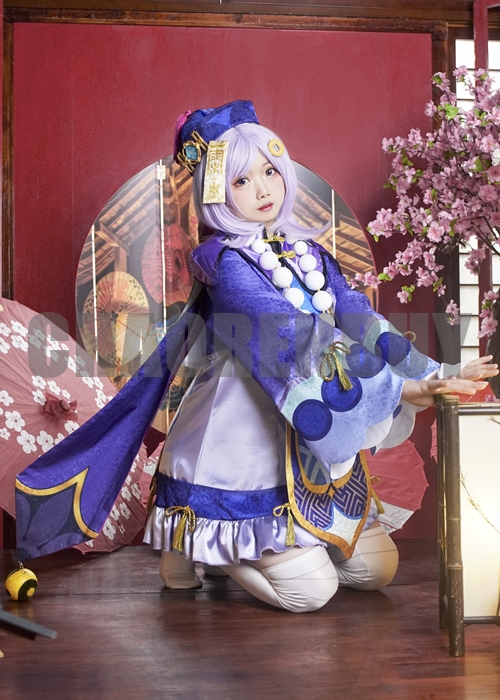 Genshin Impact Qiqi  Costume Cosplay Suit Shoes Wig Outfit-Chaorenbuy Cosplay