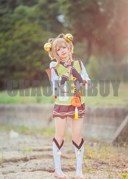 Yaoyao Costume Genshin Impact Cosplay Suit Shoes Wig Outfit-Chaorenbuy Cosplay