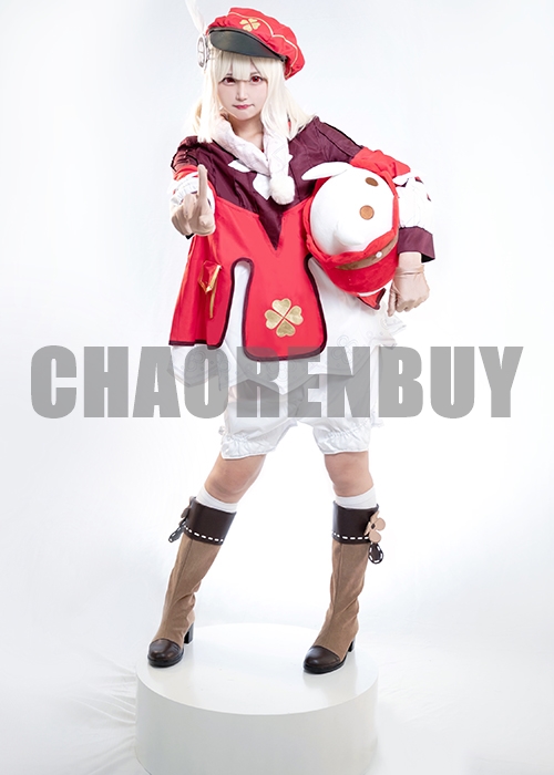 Genshin Impact Klee Costume Cosplay Suit Boots Wig Outfit-Chaorenbuy Cosplay