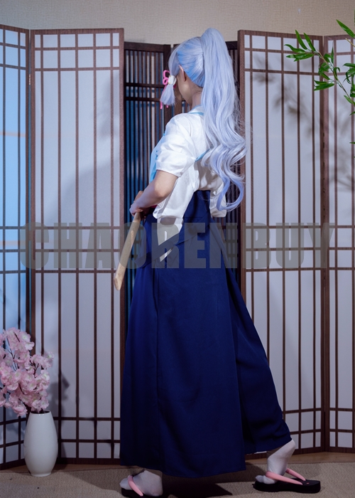Kamisato Ayaka Costume Genshin Impact Cosplay Kendo Suit Wig Outfit-Chaorenbuy Cosplay