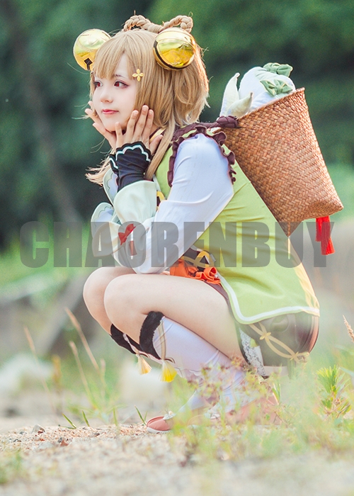 Yaoyao Costume Genshin Impact Cosplay Suit Shoes Wig Outfit-Chaorenbuy Cosplay