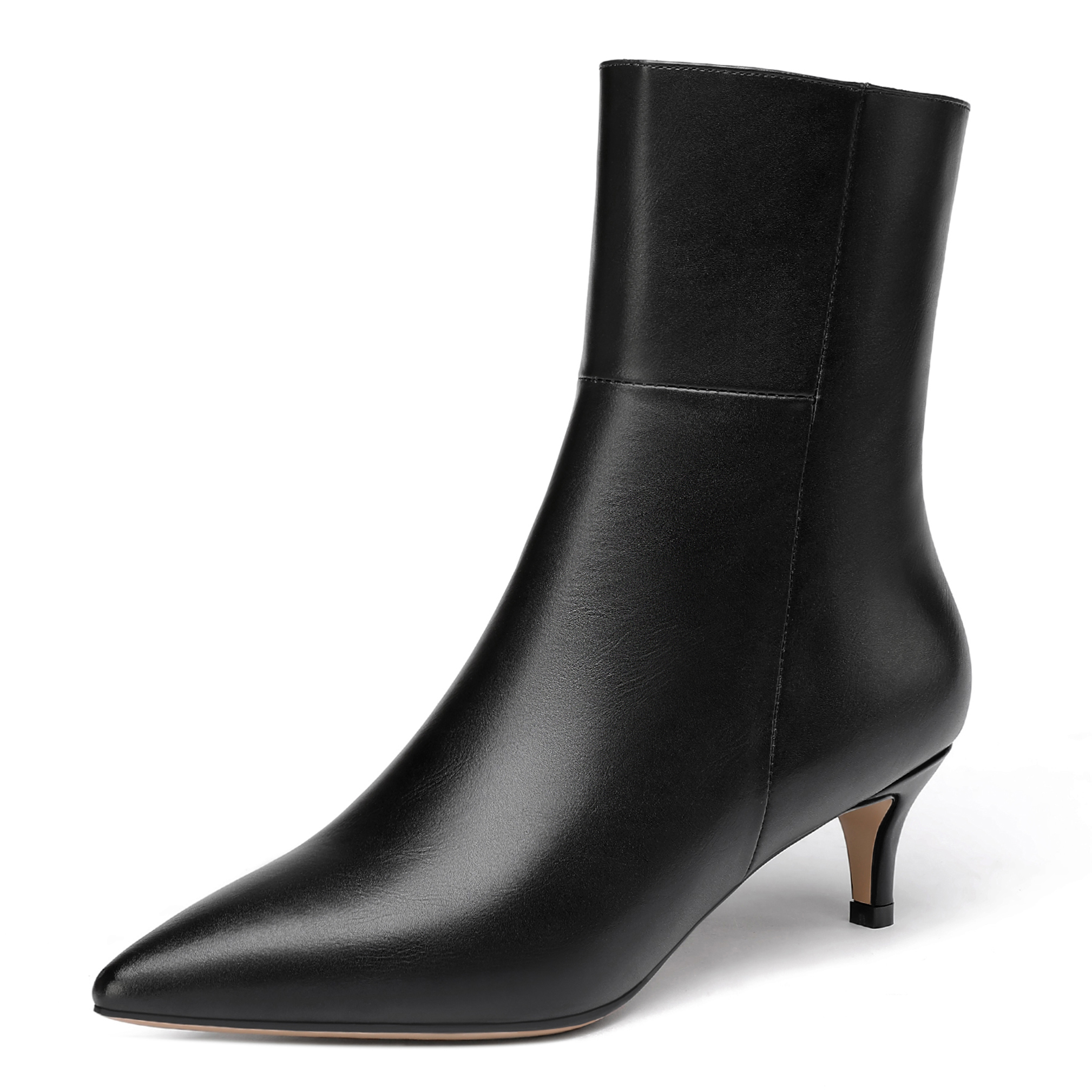 Amyah Matte Pointed Toe Zipper Ankle High Boots