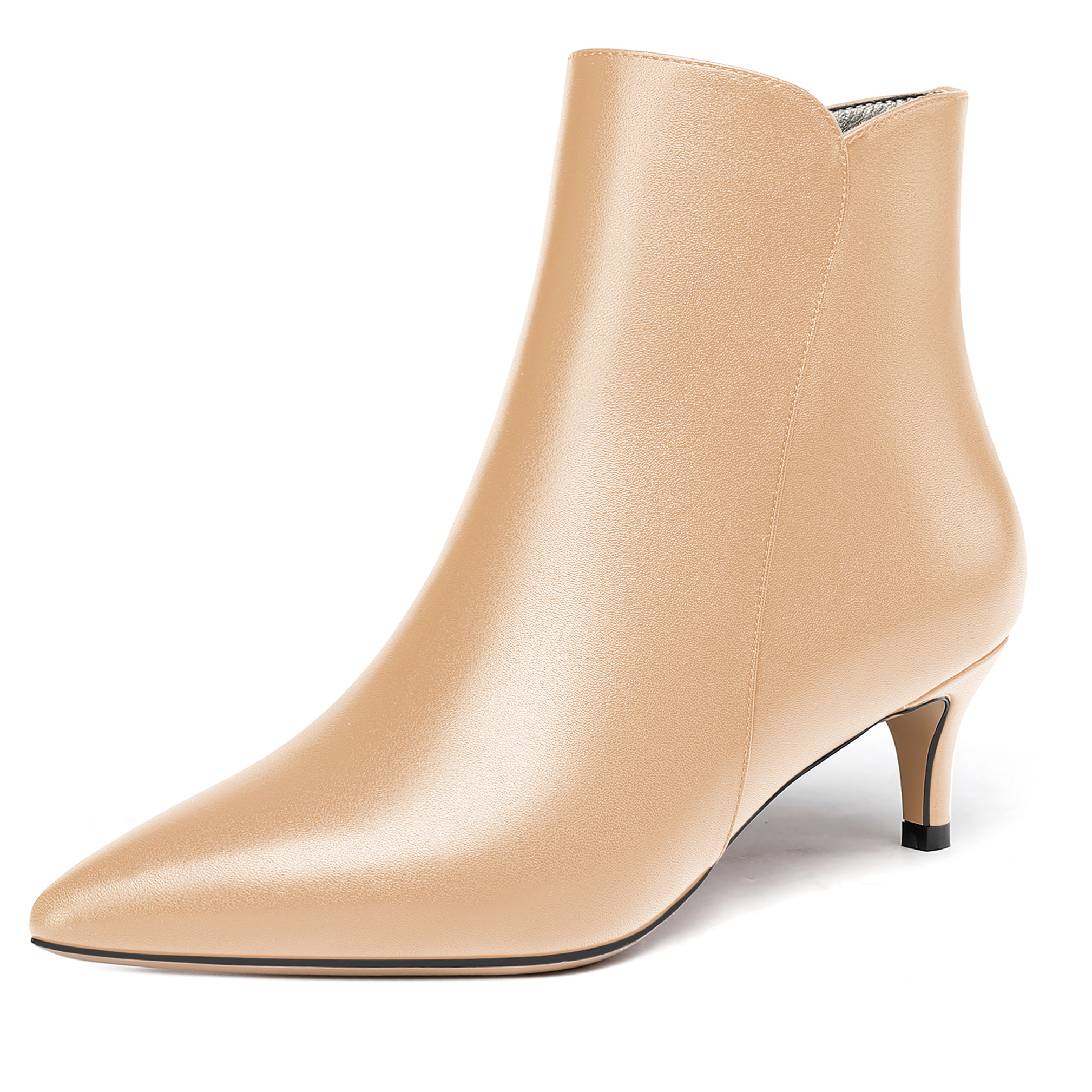 Aliyanna Pointed Toe Zip Matte Ankle High Boots