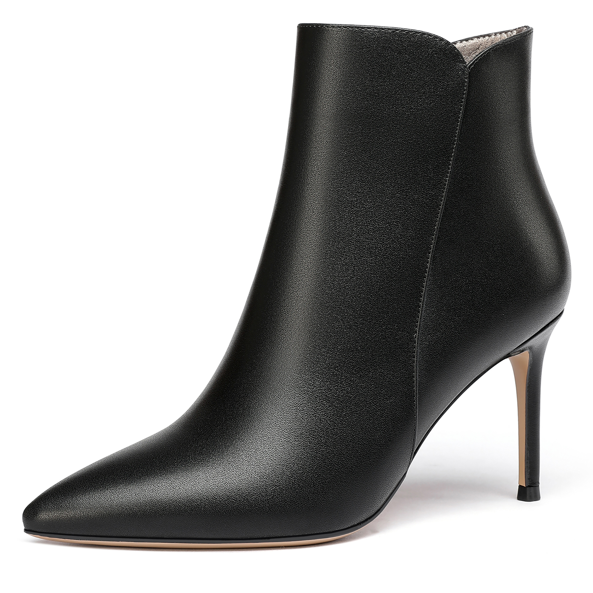Leeann Pointed Toe Matte Zip Ankle Boots