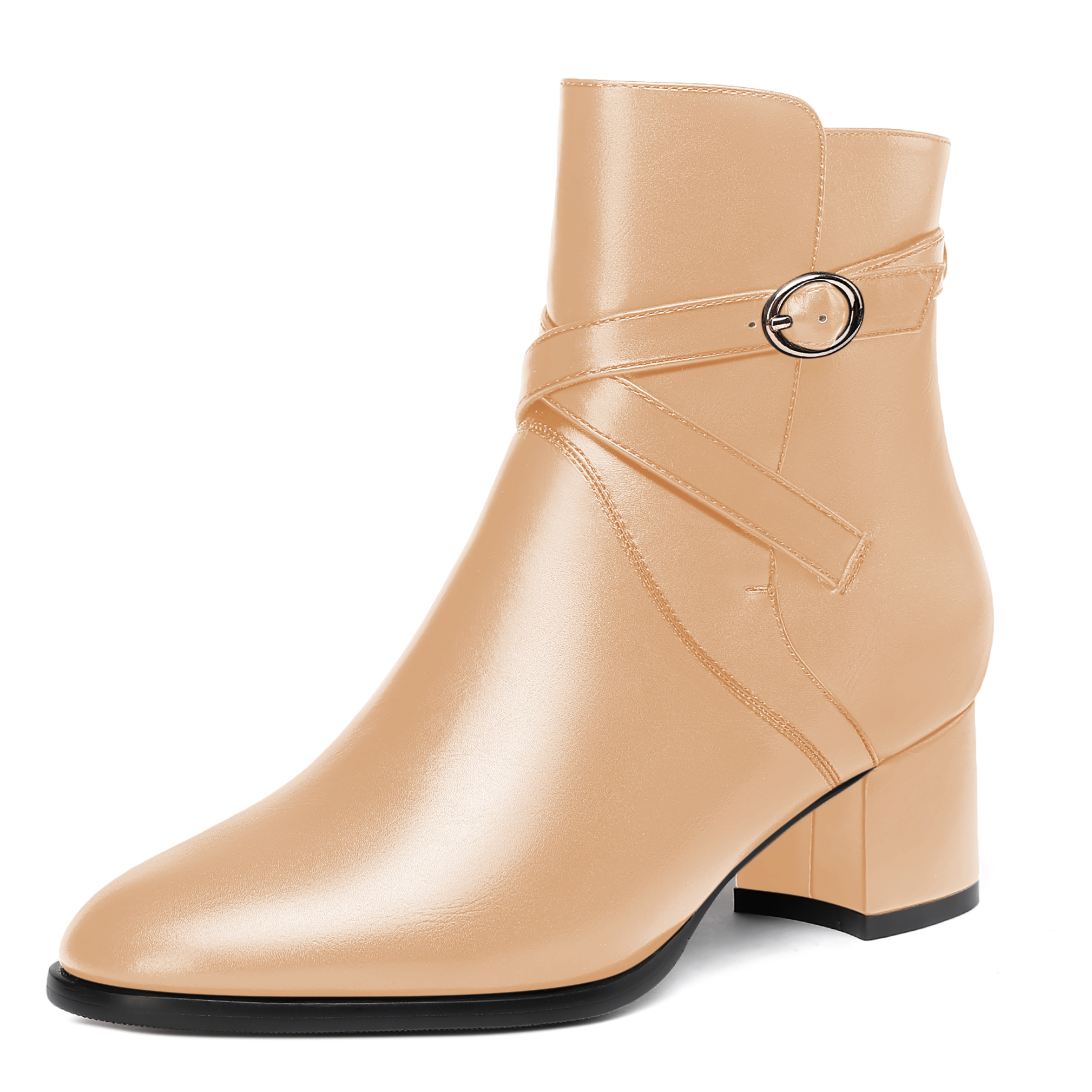 Abygail Ankle Buckle Strap Matte Boots