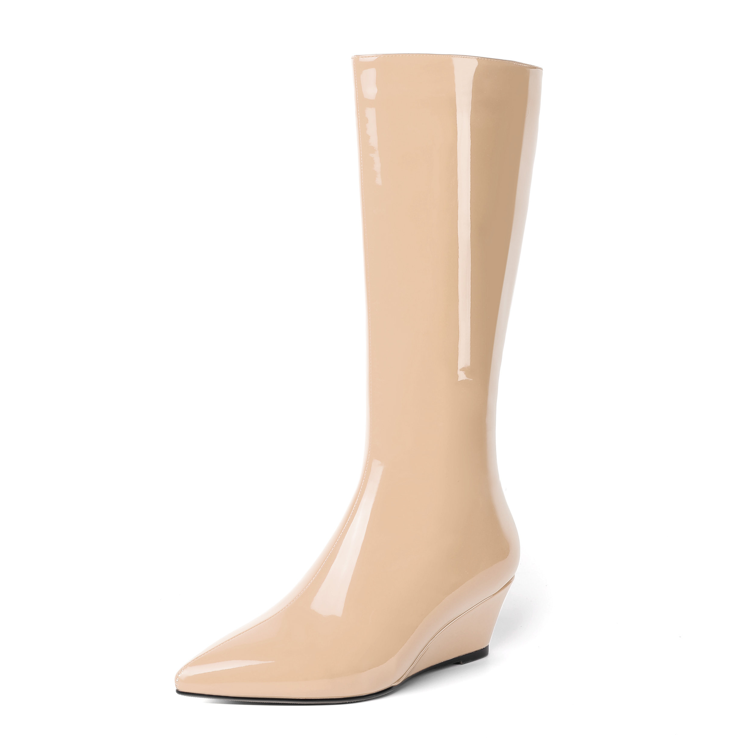 Magnolia Pointed Toe Patent Zip Boots