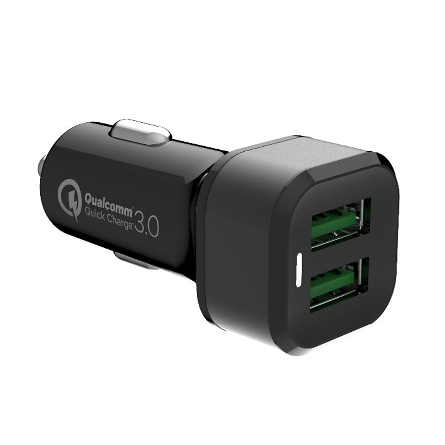 Dual QC3.0 Car Charger(2 USB A Quick Charge Ports ;36W Max)