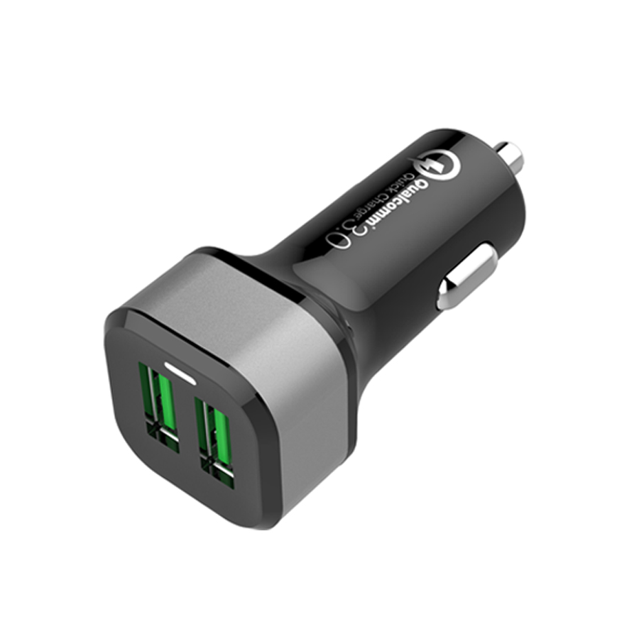 Dual QC3.0 Car Charger(2 USB A Quick Charge Ports ;36W Max)