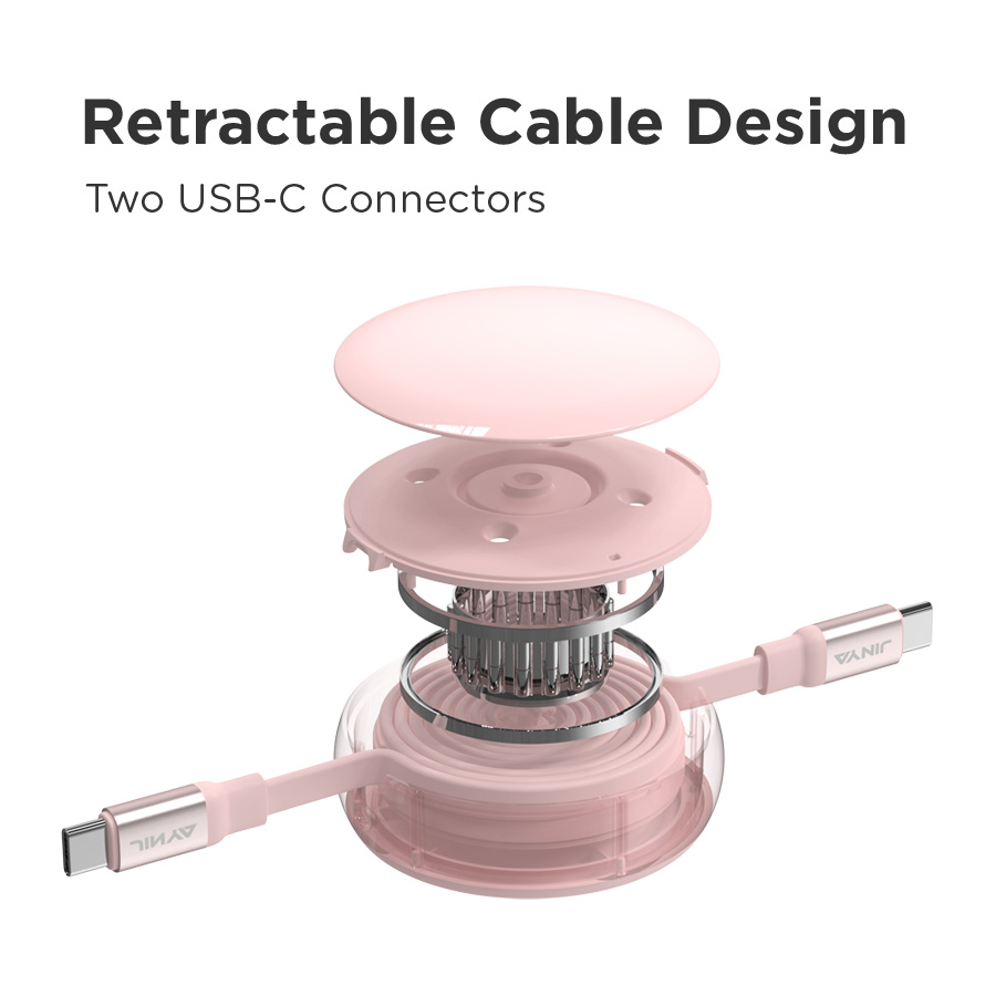 EasyLink Retractable USB-C To USB-C Cable for iPhone15/15 Pro/15 Plus/15 Pro Max