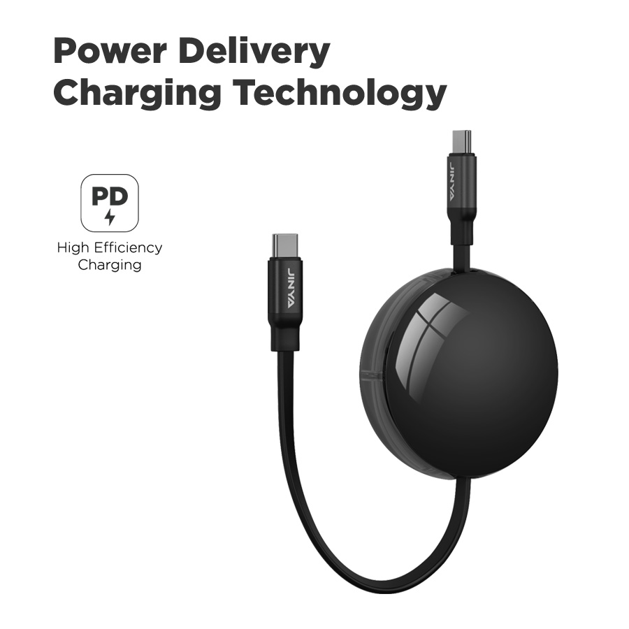 EasyLink Retractable USB-C To USB-C Cable for iPhone15/15 Pro/15 Plus/15 Pro Max