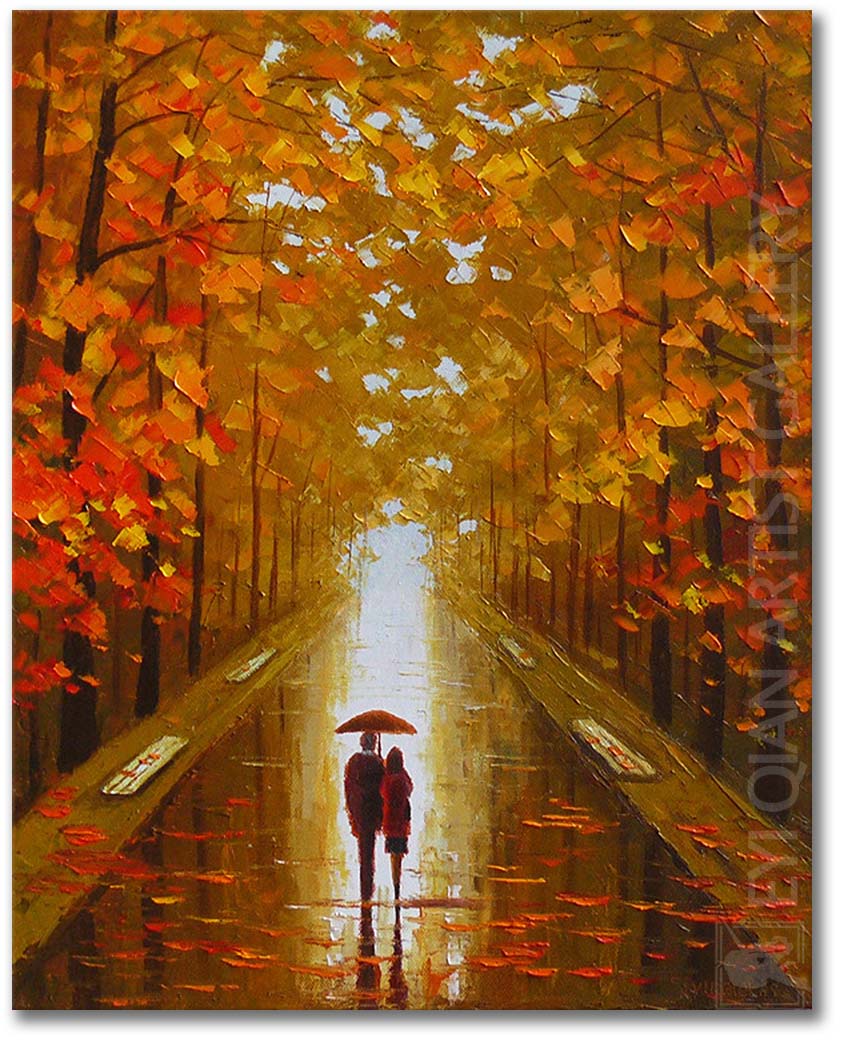 Boulevard Pedestrians Avenue Wall Art Knife Painting