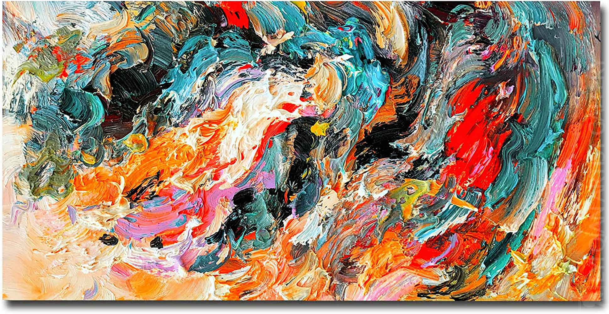 Colorful Abstract Textured Palette Wall Art Hand-Painted
