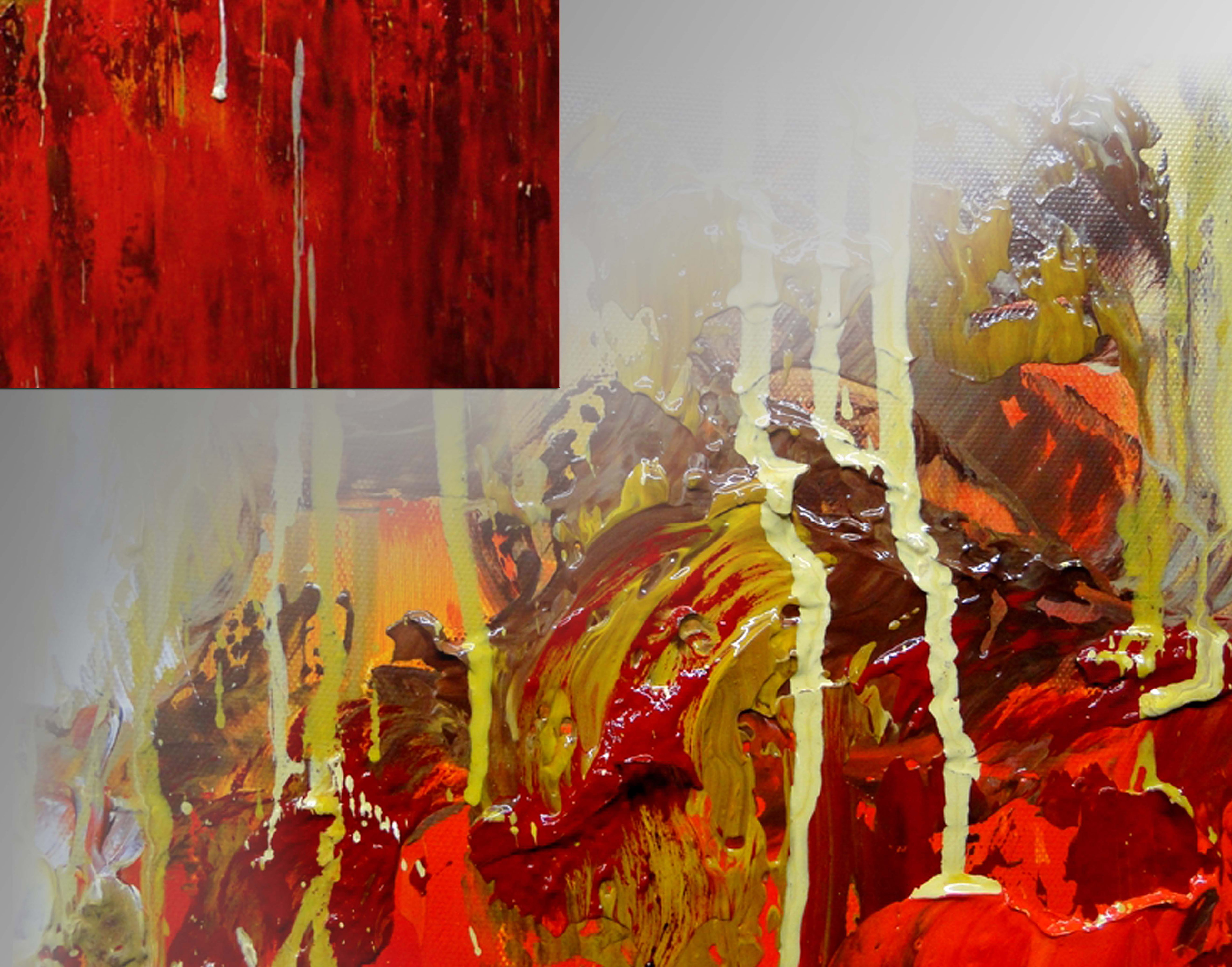 Red Abstract Textured Palette Art