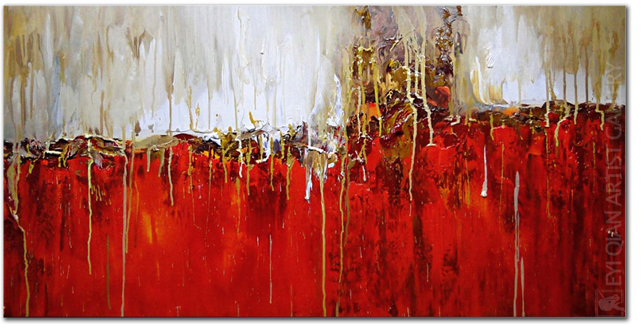 Red Abstract Textured Palette Art