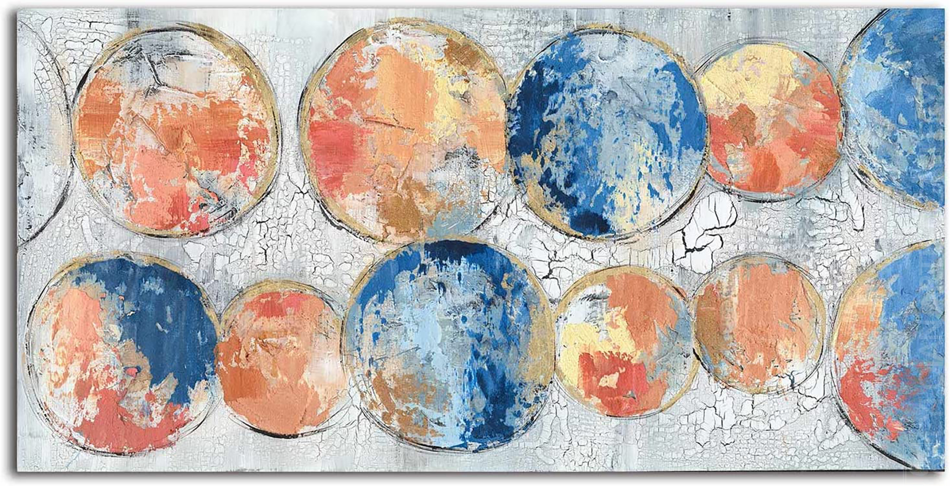 Round Abstract Textured Palette Wall Art Hand-Painted