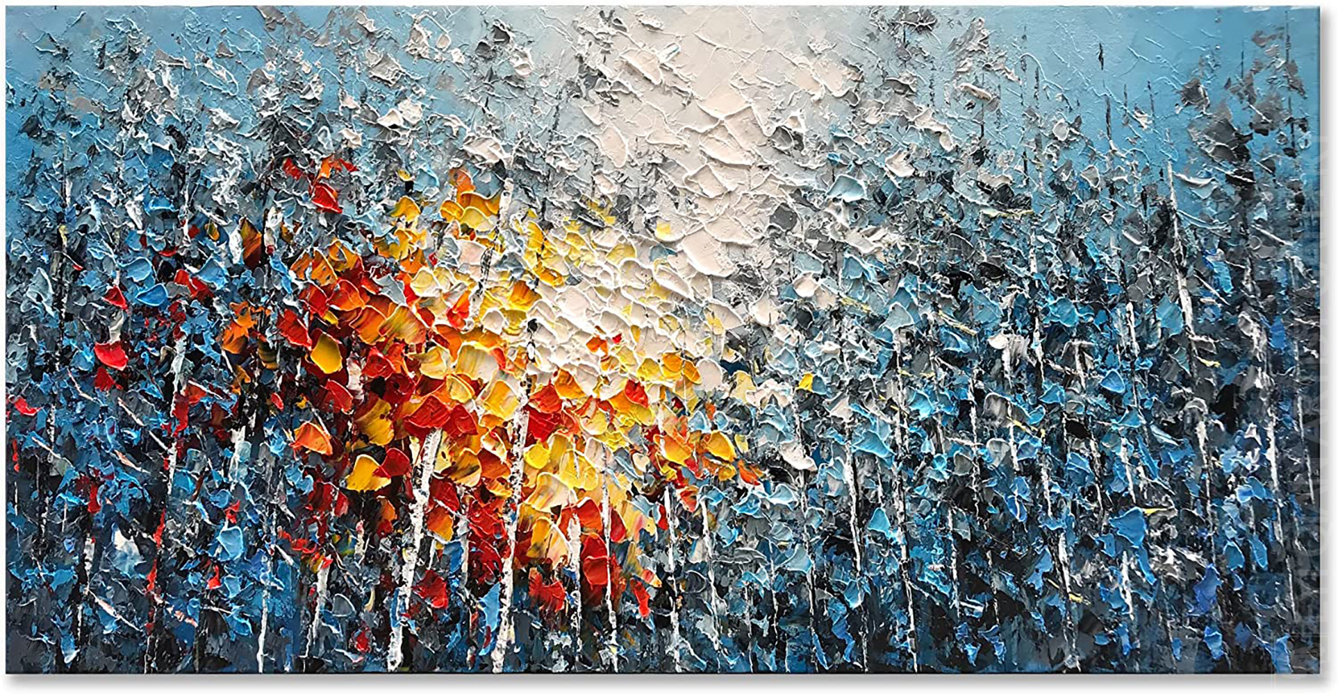 Metuu Modern Canvas Paintings, Texture Palette Knife Landscape