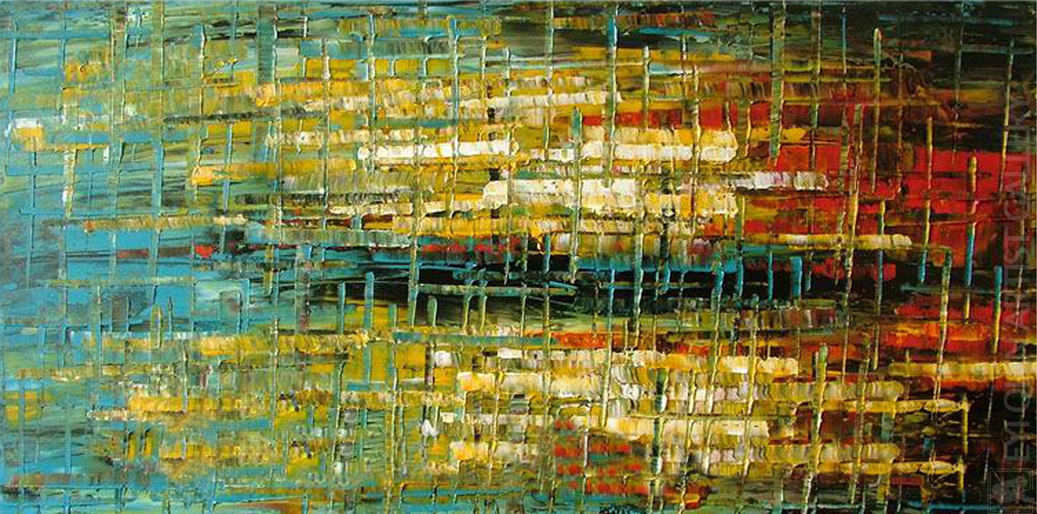 Hand-Painted Abstract Colorful Textured Art Large Modern Wall Art Stretched Thick Oil Paint