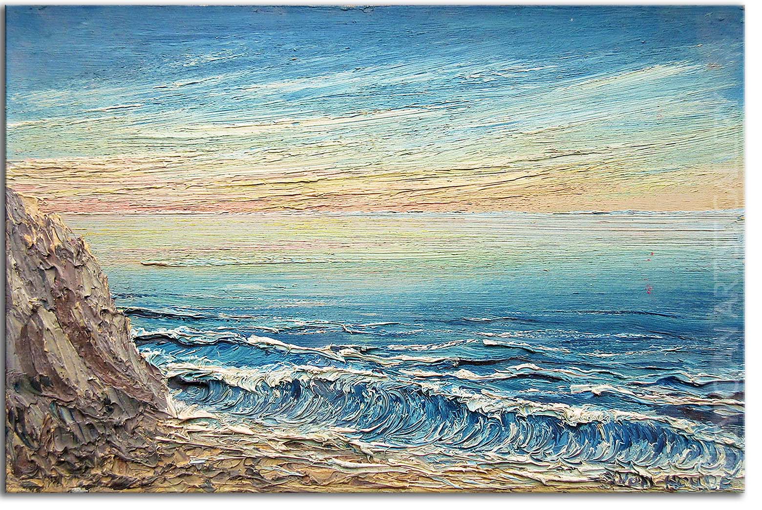 Sea Wave Ocean Knife Painting Textured Palette