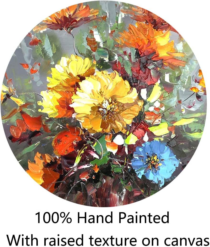 Flower in Vase Knife Painting Textured Palette