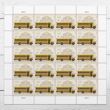 2023 School Bus Forever First Class Postage Stamps