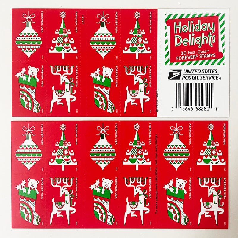 Holiday Delights Forever First Class Postage Stamps | XMAS Stamps