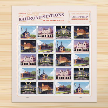 2023 Classic Railroad Stations Forever First Class Postage Stamps