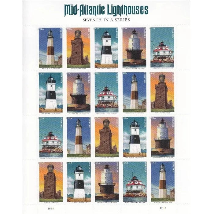 2021 Mid Atlantic Lighthouses Forever First Class Postage Stamps