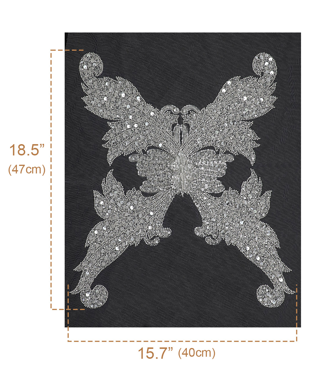 Yanzi White Crystal Beaded Bodice Applique Wedding DIY (YZDH003）