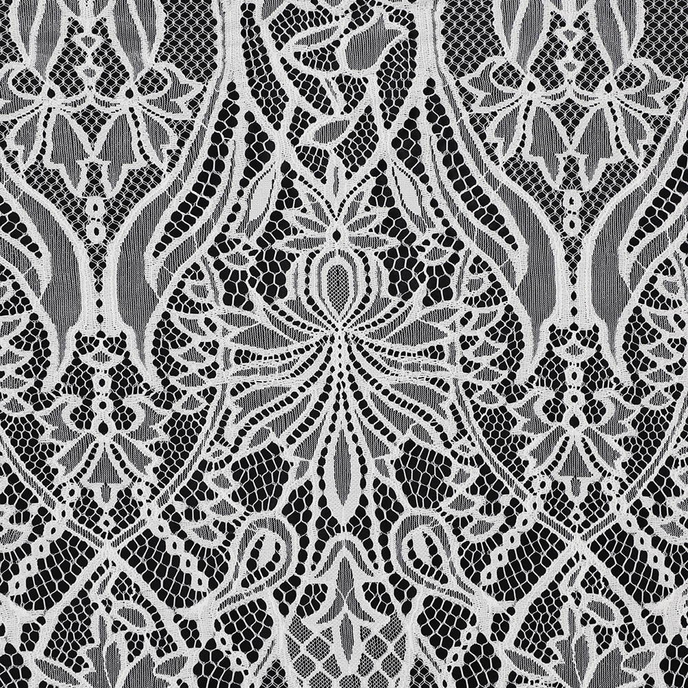 Yanzi white chantilly lace fabric wholesale bridal wedding embroidered tulle dress fabric french eyelash lace (3n71）