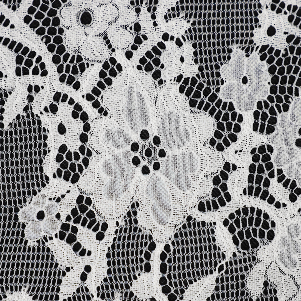 [Copy]Yanzi off-white French chantilly eyelash lace fabric (59-661）