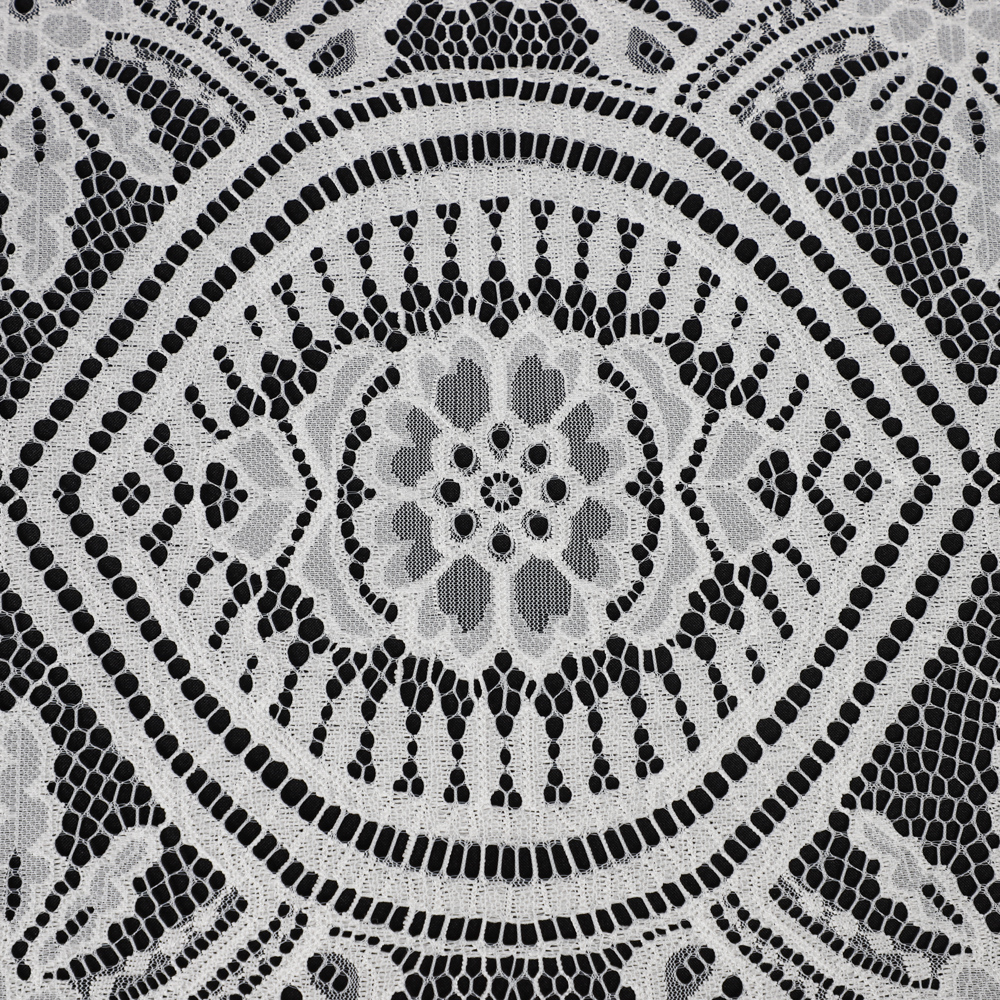 Yanzi off-white French chantilly eyelash lace fabric (59-663）