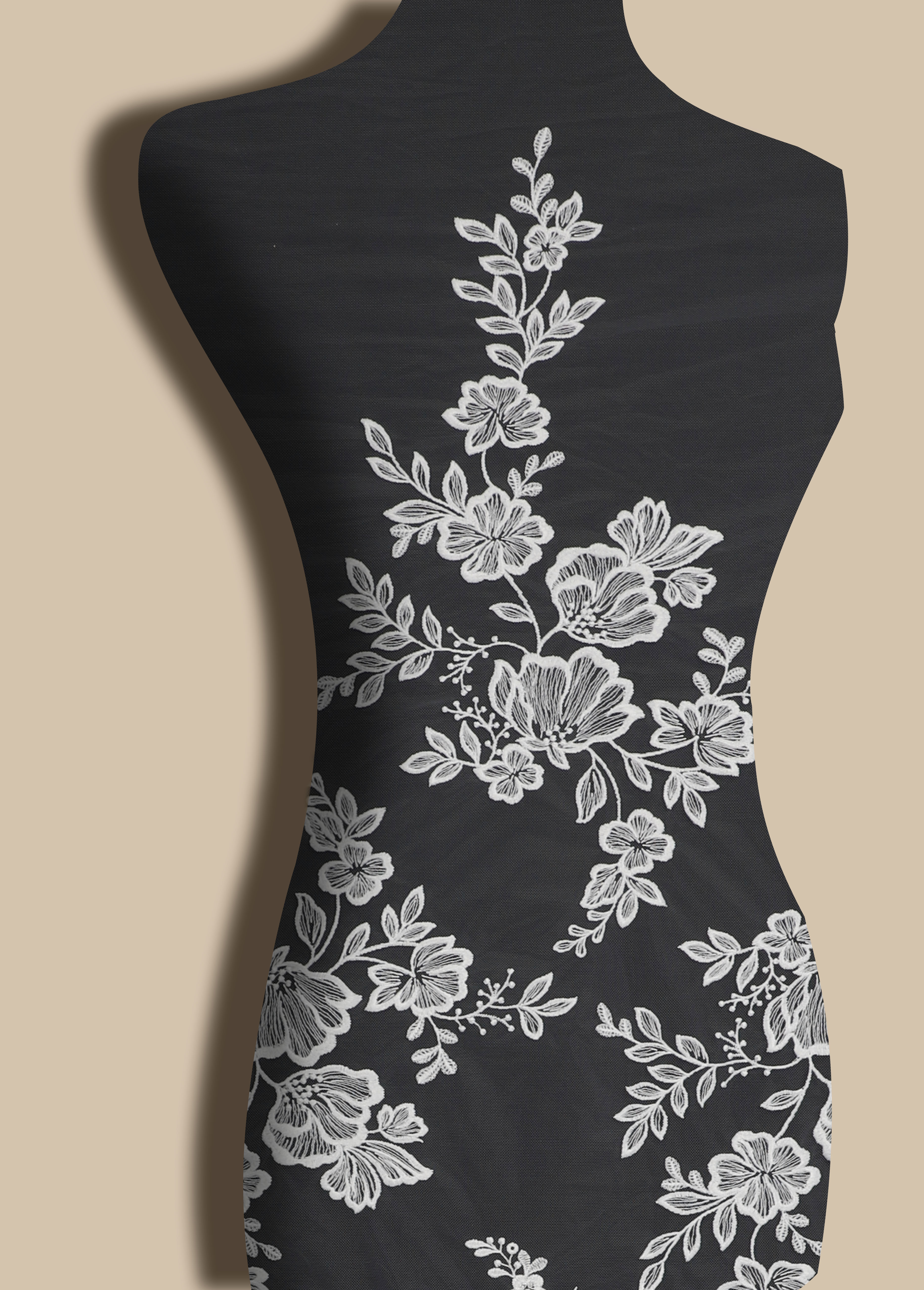 Yanzi floral flat embroidery lace