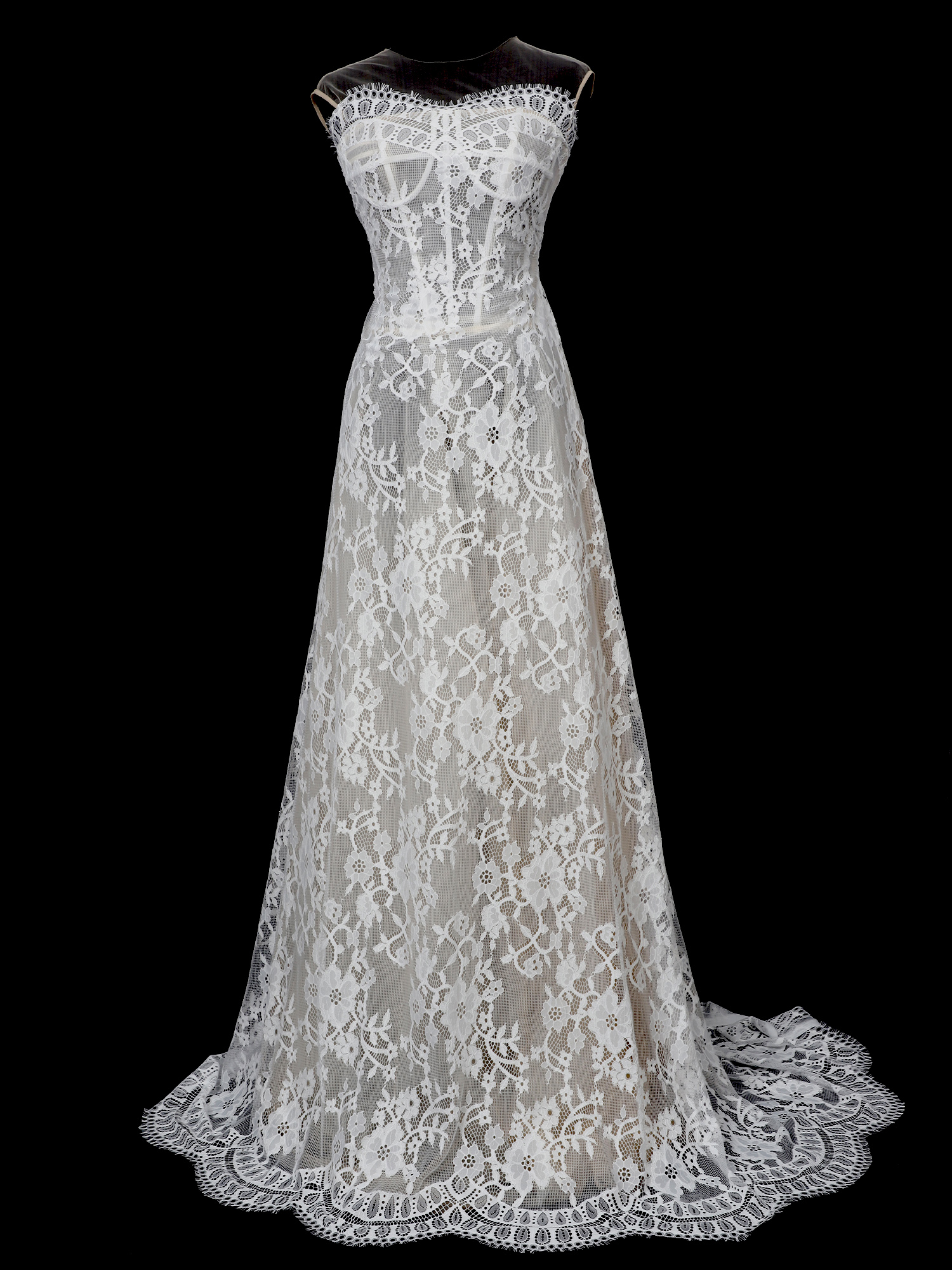 [Copy]Yanzi off-white French chantilly eyelash lace fabric (59-661）