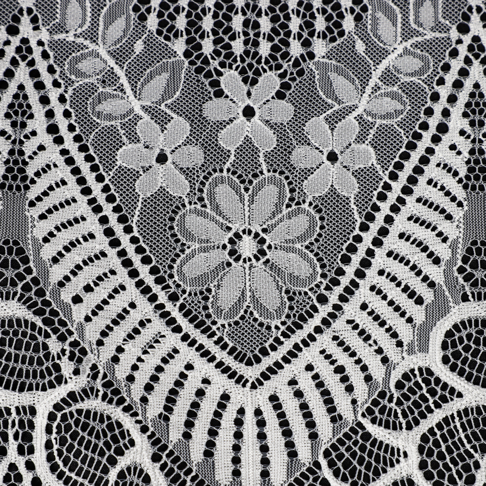 Yanzi wholesale french lace chantilly eyelash fabric white mesh embroidery (59-374B）