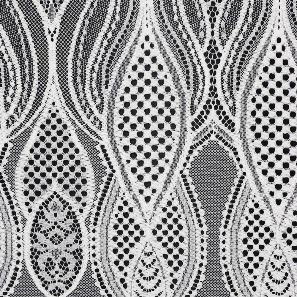 Yanzi off-white French chantilly eyelash lace fabric (59-669）