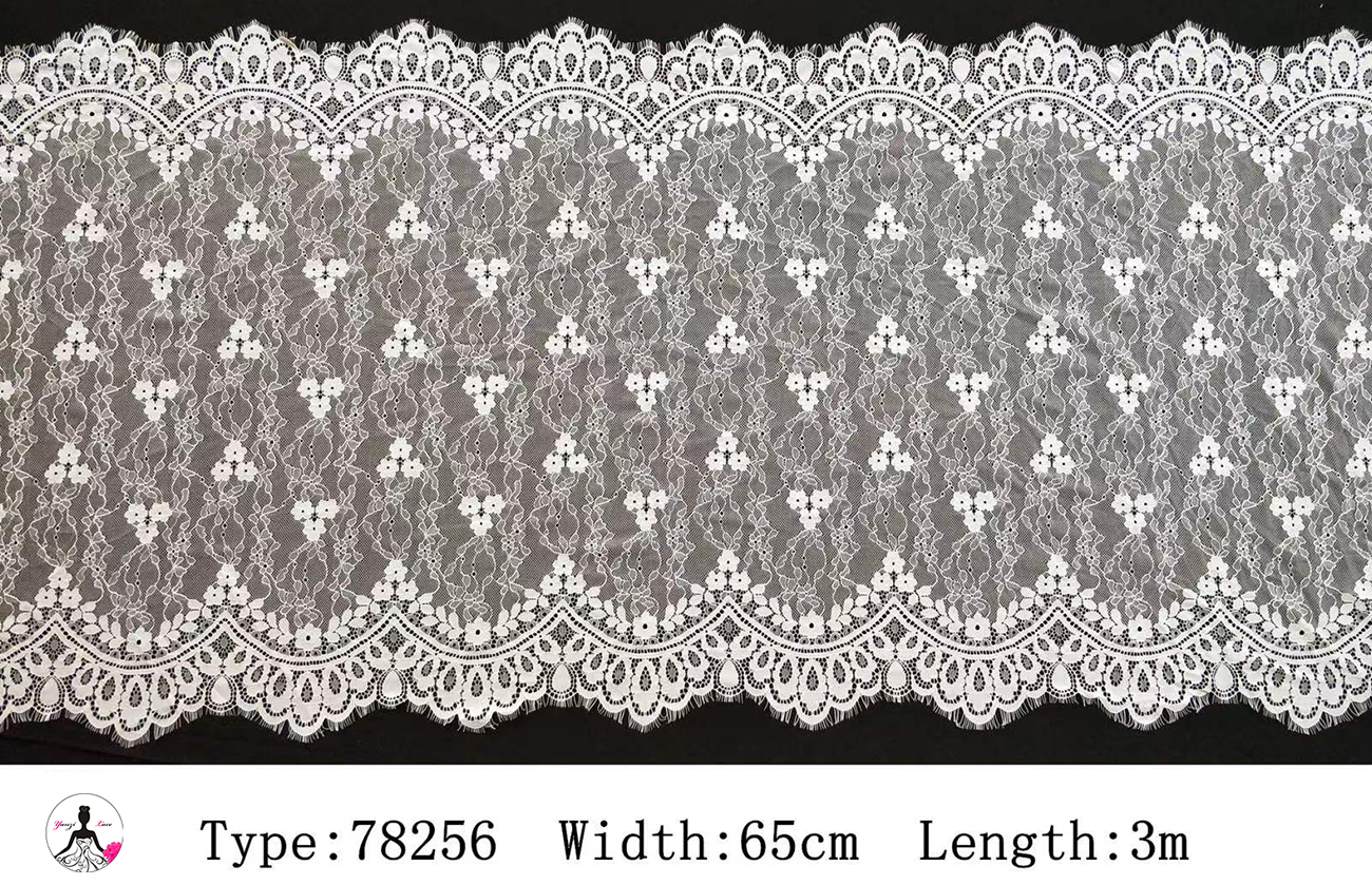 Yanzi White Chantilly Lace Eyelash Trim (65cm）