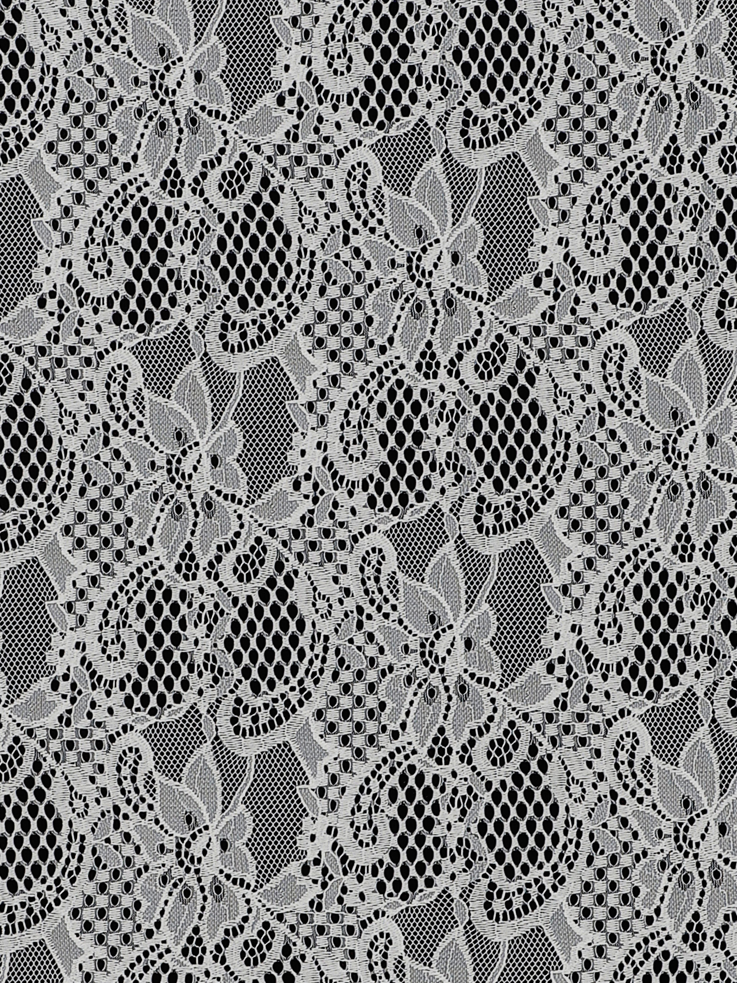 Yanzi off-white French chantilly eyelash lace fabric (59-615）