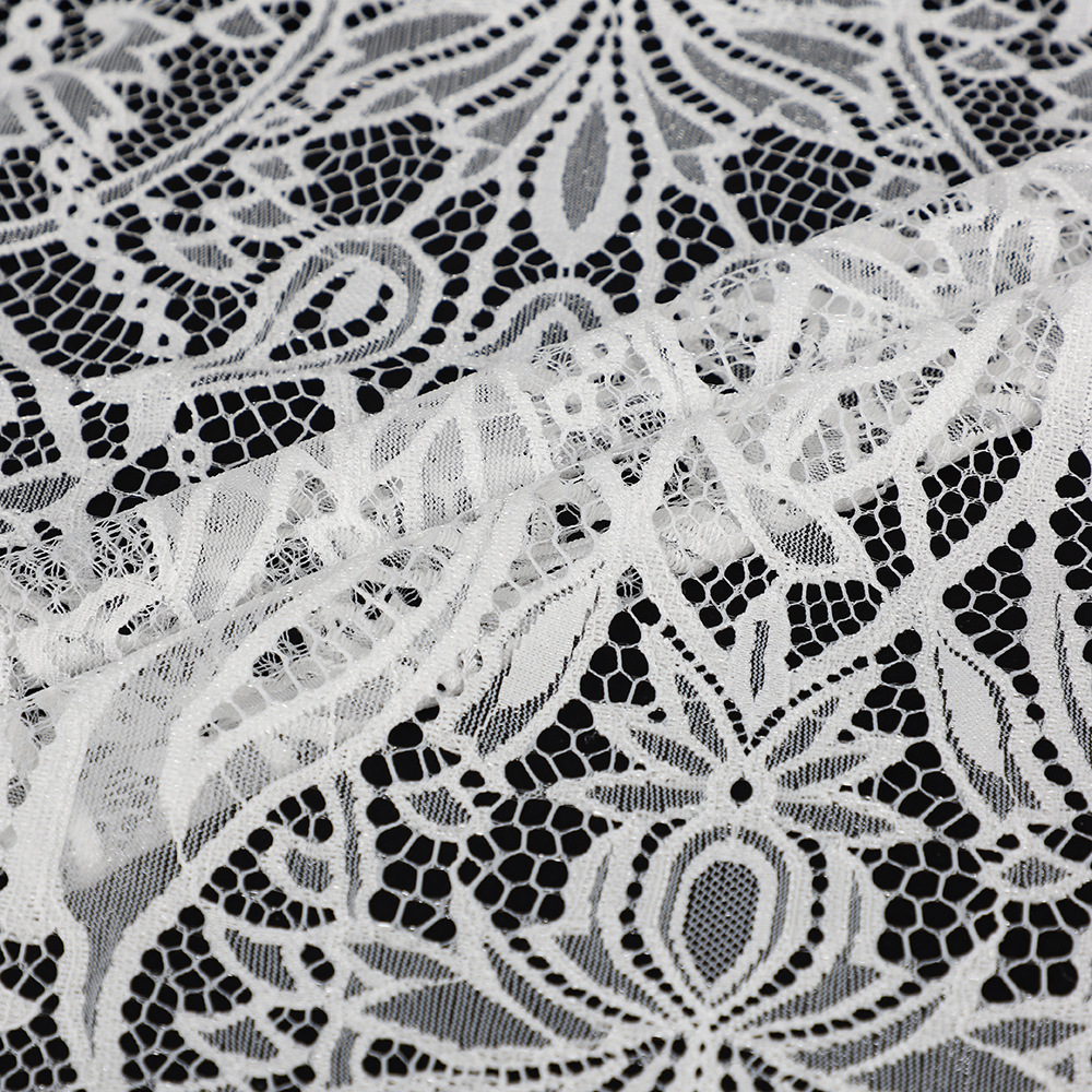 Yanzi white chantilly lace fabric wholesale bridal wedding embroidered tulle dress fabric french eyelash lace (3n71）