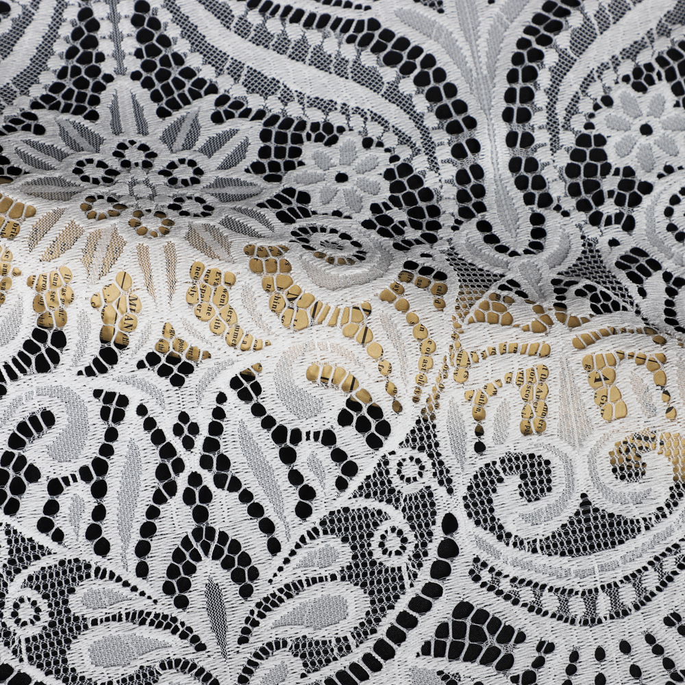 Yanzi off-white French chantilly eyelash lace fabric (59-662）