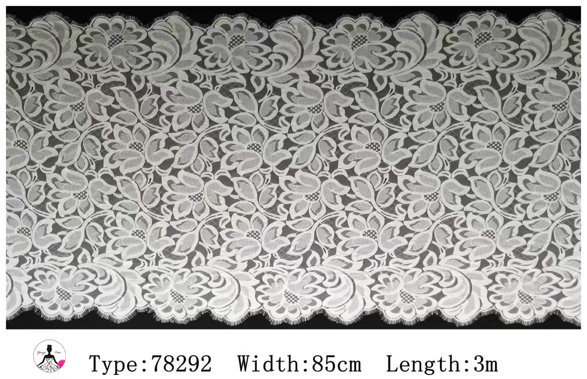 Yanzi White Chantilly Lace Eyelash Trim (85cm）