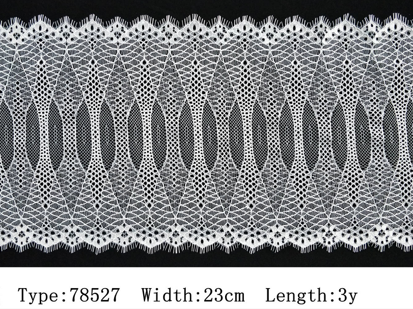 Yanzi White Chantilly Lace Eyelash Trim (23cm）