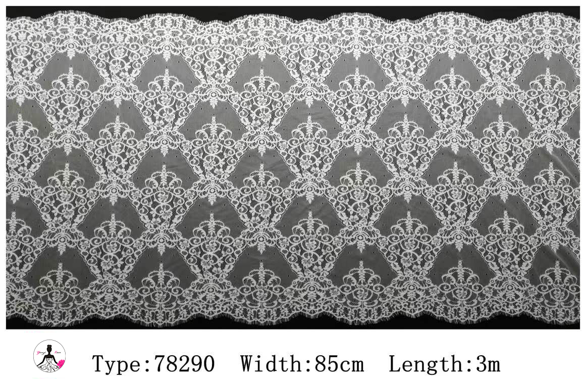 Yanzi White Chantilly Lace Eyelash Trim (85cm）