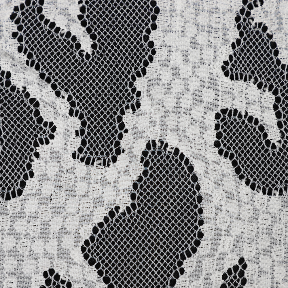 Yanzi off-white French chantilly eyelash lace fabric (59-655）