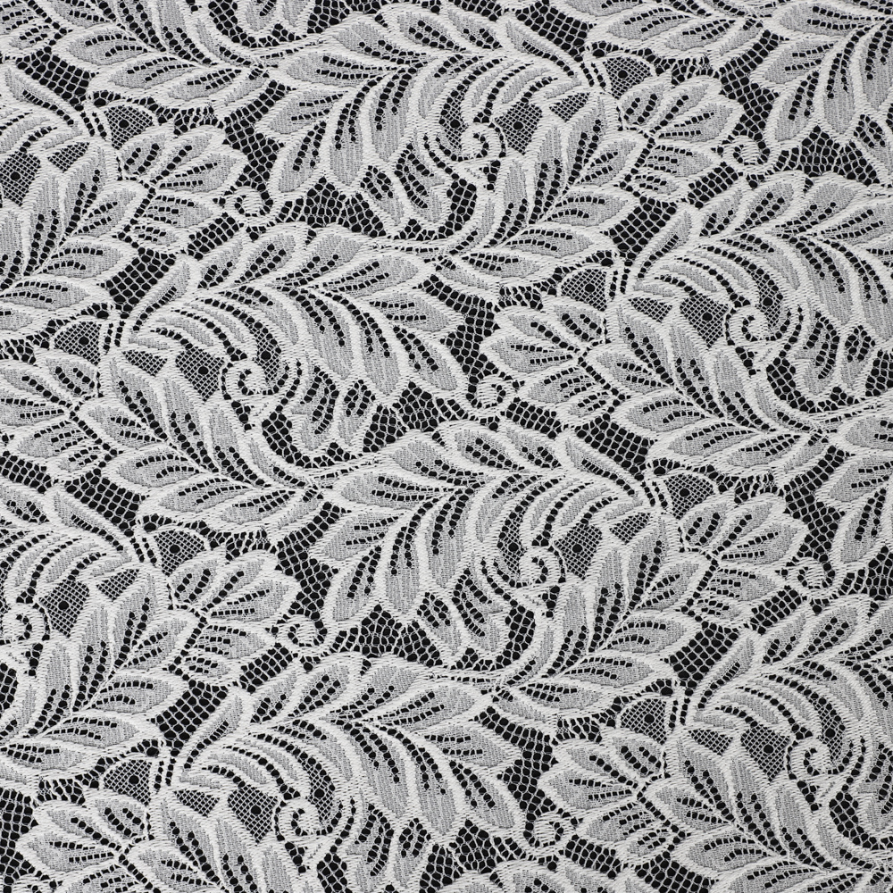 Yanzi off-white French chantilly eyelash lace fabric (59-658）