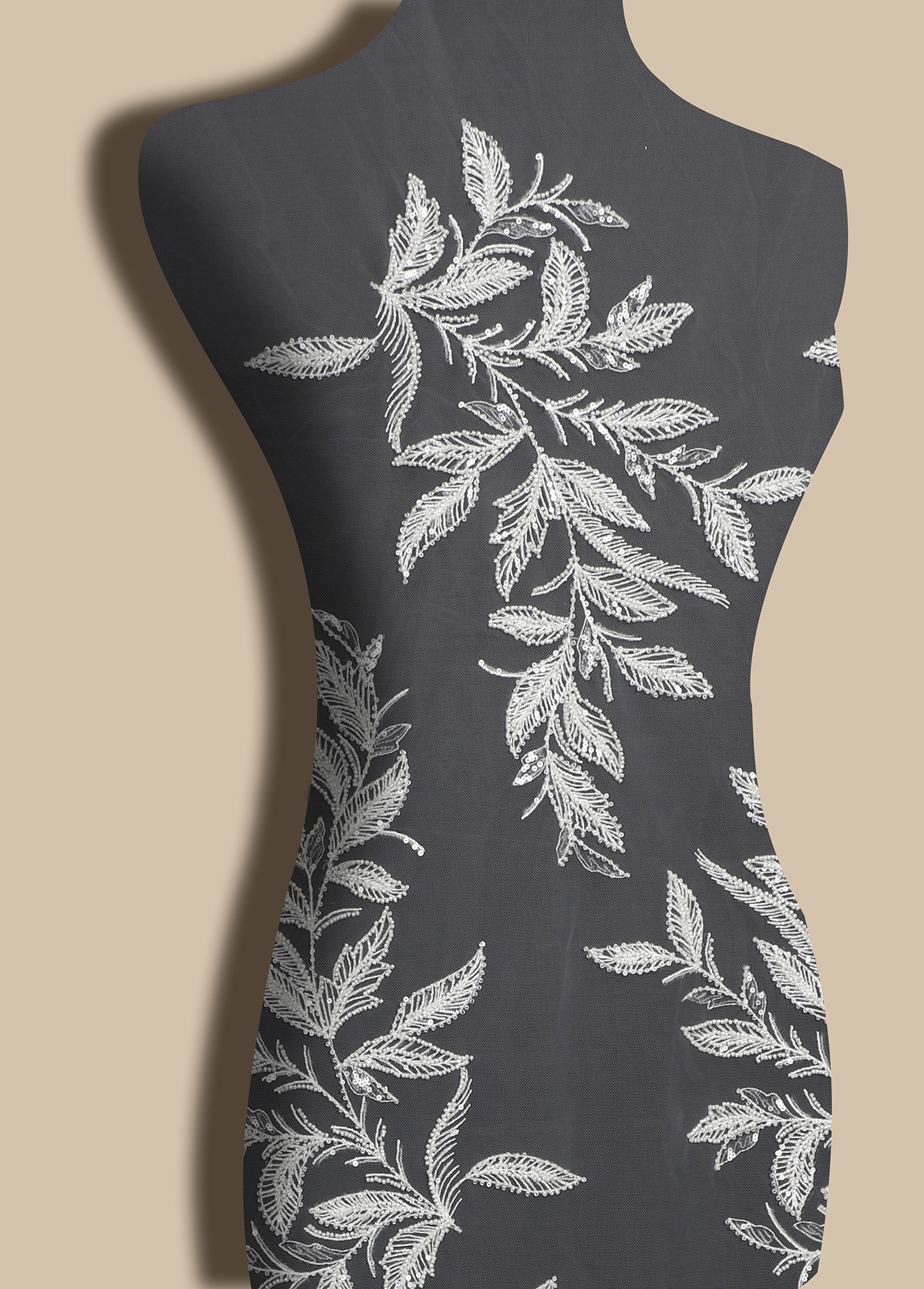 Yanzi floral beaded sequin embroidered lace