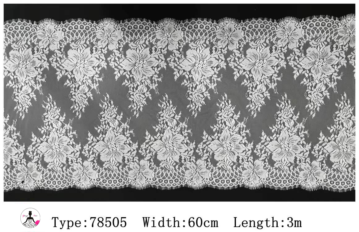 Yanzi White Chantilly Lace Eyelash Trim (60cm）