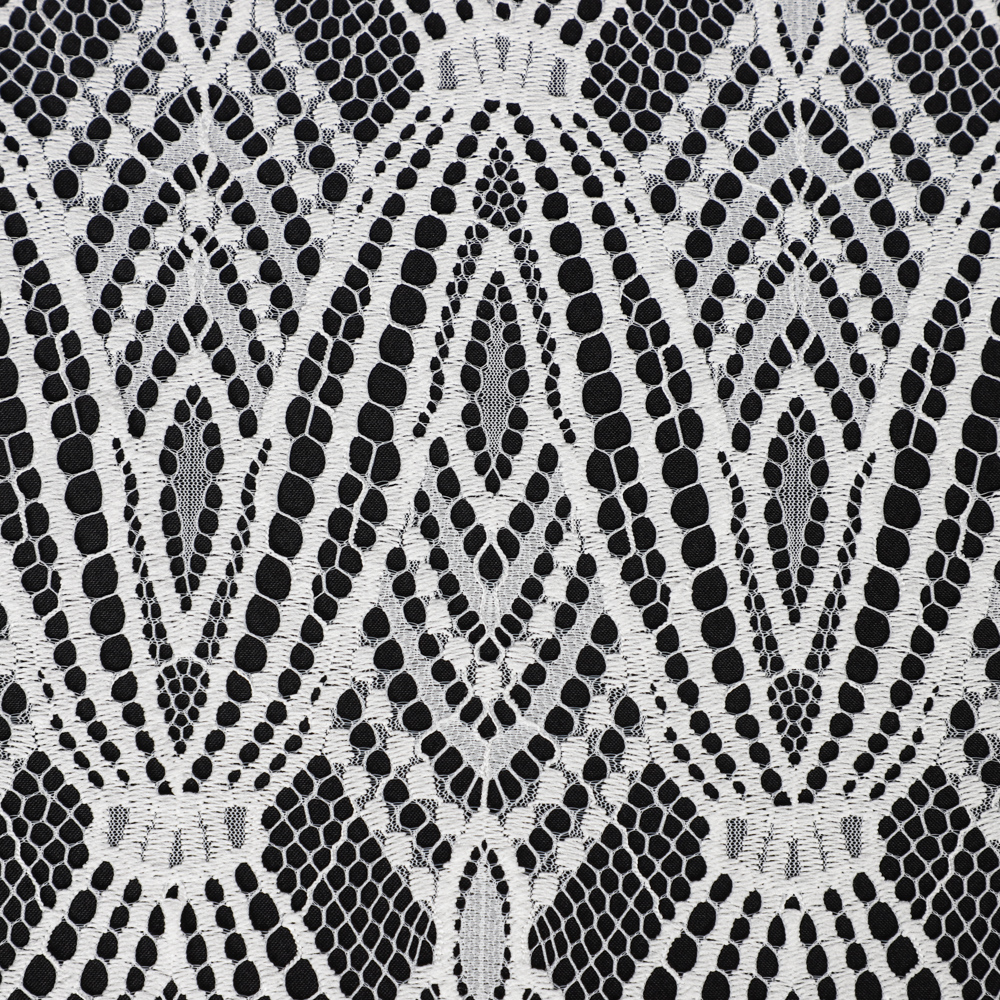 Yanzi off-white French chantilly eyelash lace fabric (59-660）